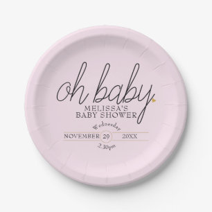 Chic Schrift goldenes Herz Baby Mädchen Shower oh  Pappteller