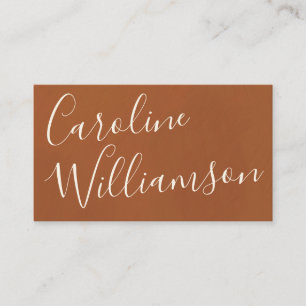 Chic Schrift Kalligrafie Elegante Terrakotta-Textu Visitenkarte