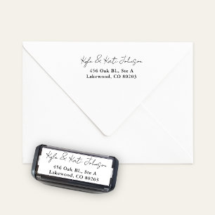Chic Schrift Schwarz Weiß Selbstfärbender Gummiste Permastempel