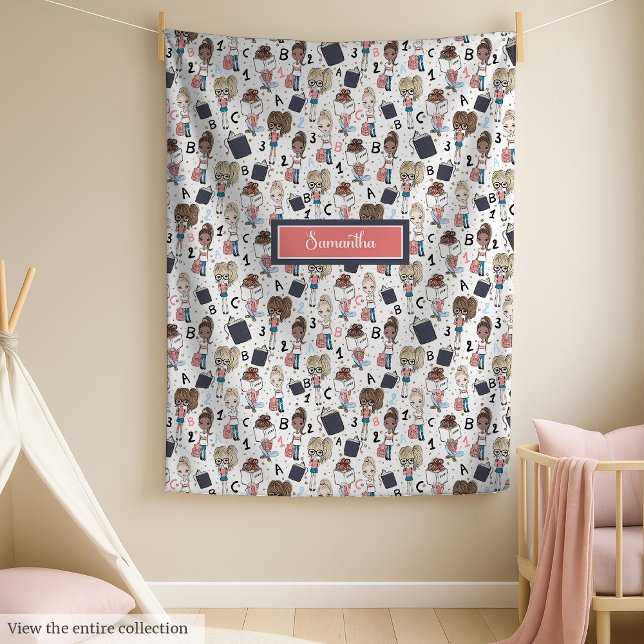 Chic Schuldecke mit Pastellfarben für Mädchen Fleecedecke (Chic school blanket with pastel colors for girls)