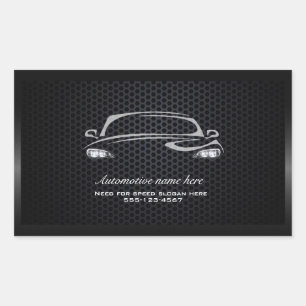 Chic schwarz minimalistisch moderne Auto-Händler Rechteckiger Aufkleber