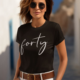 Chic Schwarz-weiß 40. Geburtstag Party T-Shirt