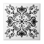 Chic Schwarz-weiß Azulejo Style Pattern A01b Fliese<br><div class="desc">Stilvoll Elegant Chic Azulejo Portugiesisch Mittelmeer Traditioneller Stil Moderne Muster Keramik schwarz auf einem weißen Hintergrund. Ideal für Innenarchitektur oder Backsplash. Für andere Farbvarianten kontaktieren Sie den Designer. Sie können Karo machen,  wie das Muster aussieht,  wenn die Fliesen auf diesem Link zusammengesetzt sind: https://www.zazzle.com/azulejo_white_black_pattern_a01c_scrapbook_paper-256894263436210694</div>