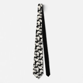 Chic Schwarz-Weiß-Blumenmuster Krawatte