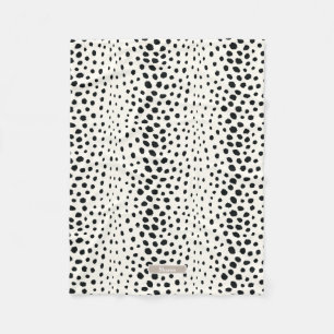 Chic Schwarz-weiß Cheetah Printmuster Monogramm Fleecedecke