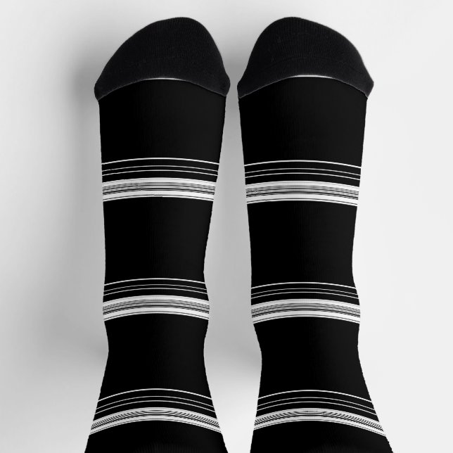 Chic Schwarz-weiß gestreift Socken (Oben)
