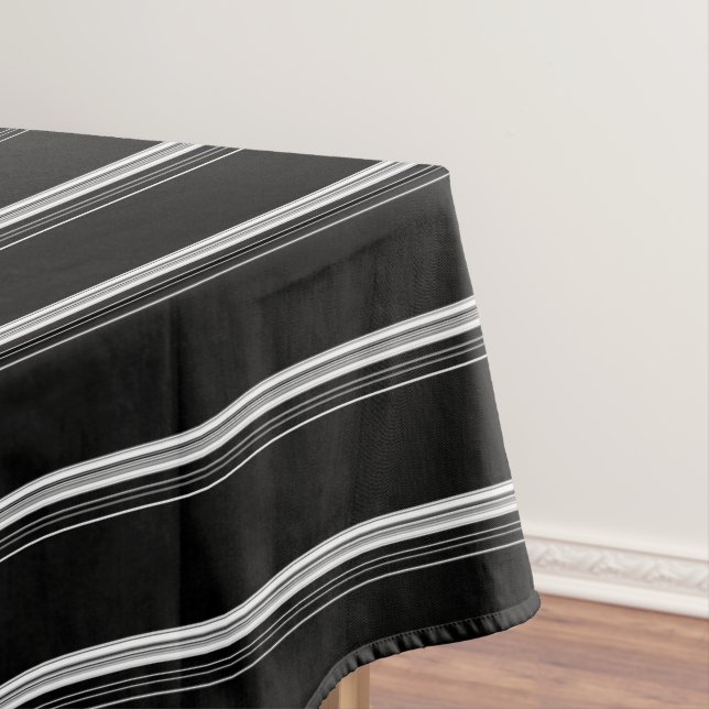 Chic Schwarz-weiß gestreift Tischdecke (Beispiel)