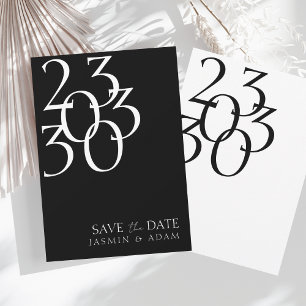 Chic Schwarz-weiß Minimal Typografy Wedding Save The Date