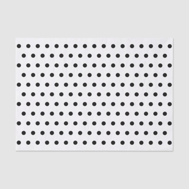 Chic Schwarz-weiß Polka Dots Cooles Muster Geschen Seidenpapier (Vorderseite)