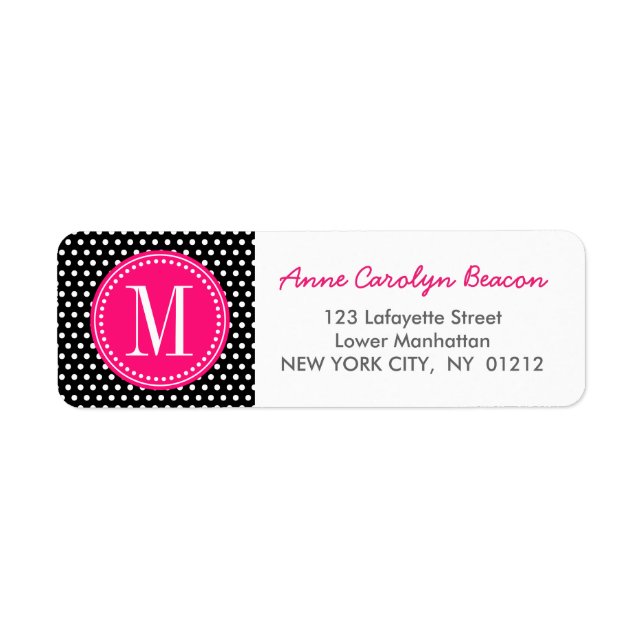 Chic Schwarz-weiß Polka Dots Hot Pink Personalisie (Vorne)