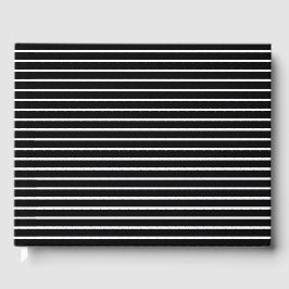 Chic Schwarz-weiß Stripes Muster modern elegant Gästebuch