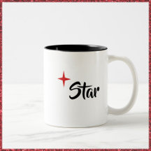 Chic Schwarz-weiß und Red Star Diva Tasse