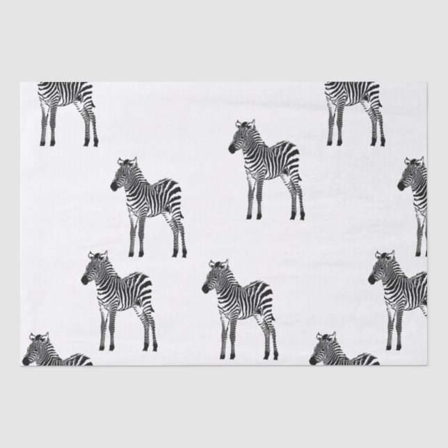 Chic Schwarz-weiß Zebras Seidenpapier (Vorderseite)