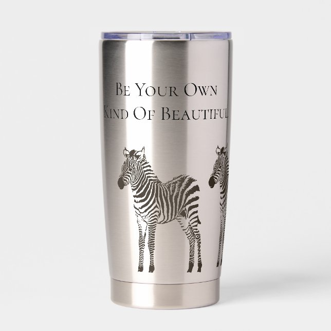 Chic Schwarz-weiß Zebras Thermobecher (Vorderseite)