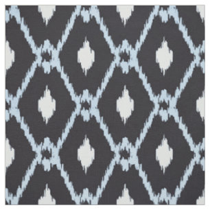 Chic Schwarz-weißes blaues ikat Stammes- Stoff