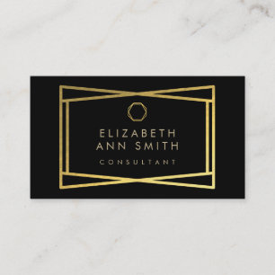 Chic-schwarzes Goldabstrakte Visitenkarte
