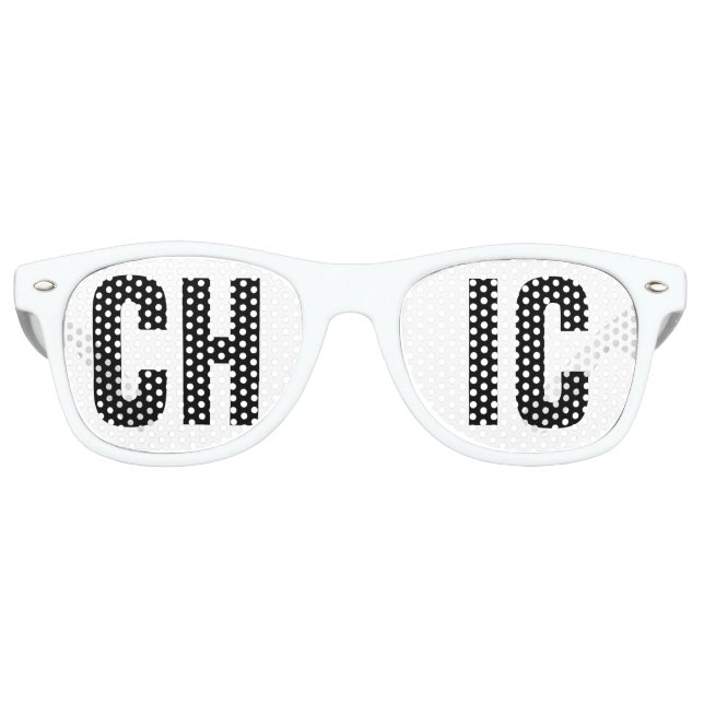 "CHIC" Schwarzweiß-Party Partybrille (Vorderseite)