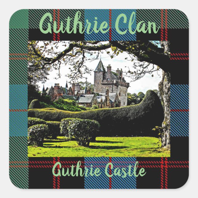 Chic Scottish Guthrie Clan, Castle Tartan Sticker (Vorderseite)