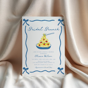 Chic Scribble Bow Italienisches Brautparty Einladung