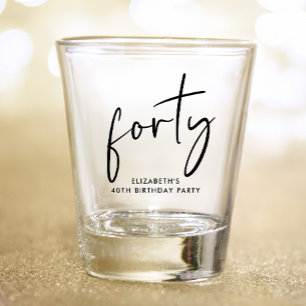 Chic Script 40. Geburtstag Party Schnapsglas