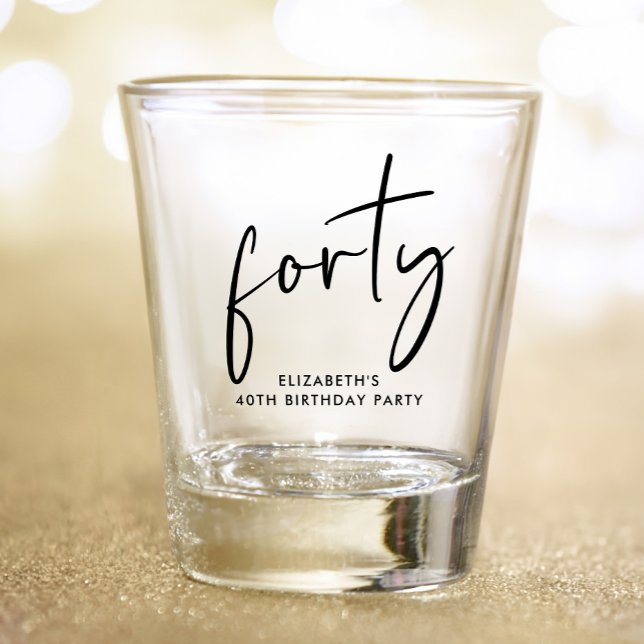 Chic Script 40. Geburtstag Party Schnapsglas (Von Creator hochgeladen)