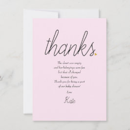 Chic Script Amour Coeur Bébé Fille Merci Poème