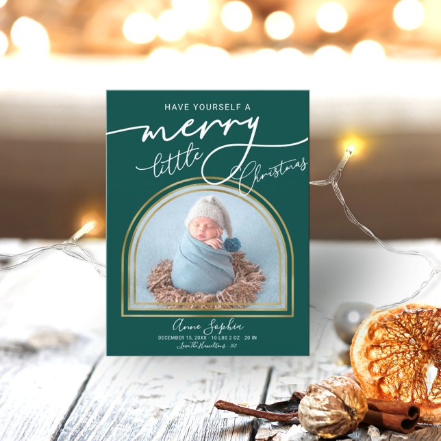 Chic Script Arch Frame Birth Ankündigung (Von Creator hochgeladen)