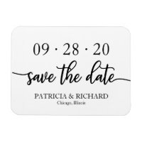 Chic Script Black And White Wedding Save The Date