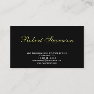 Chic Script Black Interior Designer Business Card Visitenkarte