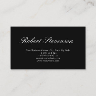 Chic Script Black Stylish Business Card Visitenkarte