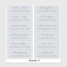 Chic Script Blue Wedding Guest Address Labels