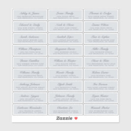 Chic Script Blue Wedding Guest Address Labels