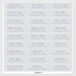 Chic Script Blue Wedding Guest Address Labels