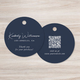 Chic Script Business QR Code Danke-Schön-Geschenka Geschenkanhänger
