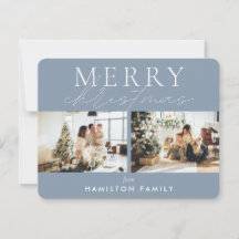 Chic Script Calligrafie Frohe Weihnachten Zwei Fot