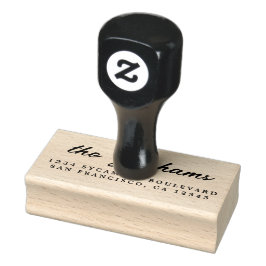 Chic Script Calligrafy Family Name Rücksendeadress Gummistempel