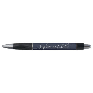 Chic Script Calligraphy Navy Blue Pen Kugelschreiber