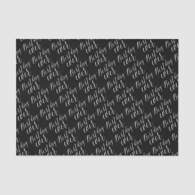 Chic Script Calligraphy Tissue Paper Seidenpapier (Vorderseite)