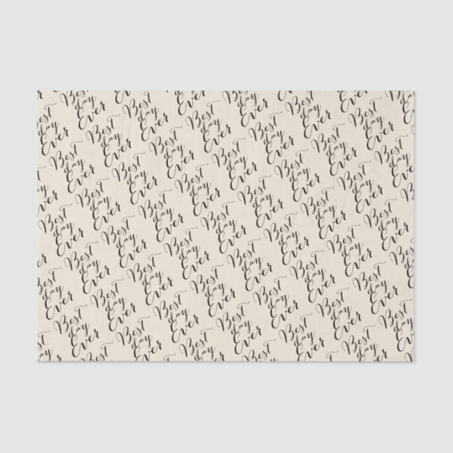 Chic Script Calligraphy Tissue Paper Seidenpapier (Vorderseite)