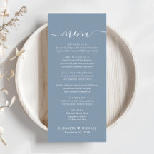 Chic Script Dusty Blue Wedding