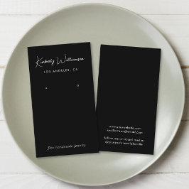 Chic Script Earring Black Juwelier Display Card Visitenkarte