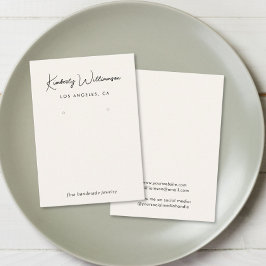 Chic Script Earring Cream Juwelier Display Card Visitenkarte