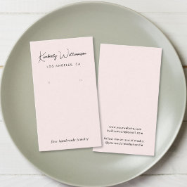 Chic Script Earring Pink Juwelier Display Card Visitenkarte