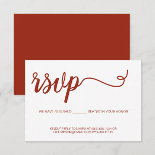 Chic Script email RSVP Réservé Mariage de siège