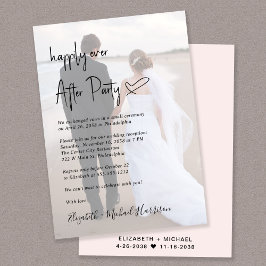 Chic Script Foto Overlay Pink Hochzeitempfehlung Einladung