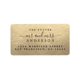 Chic Script Future Mr. Gold Rücksendeadresse Adressaufkleber