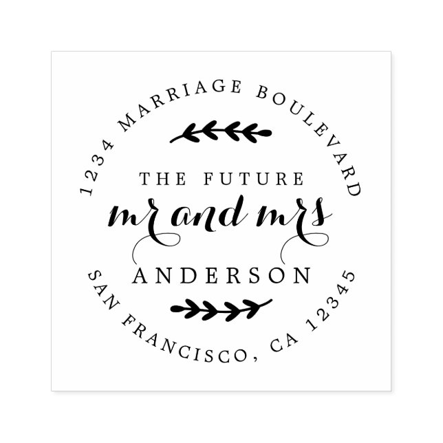 Chic Script Future Mr. Round Rücksendeadresse Gummistempel (Prägung)