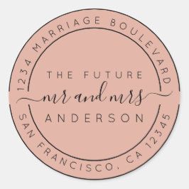 Chic Script Future Mr. Rücksendeadresse Pink Runder Aufkleber