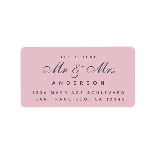 Chic Script Future Mr. Wedding Address Label Adressaufkleber (Vorne)