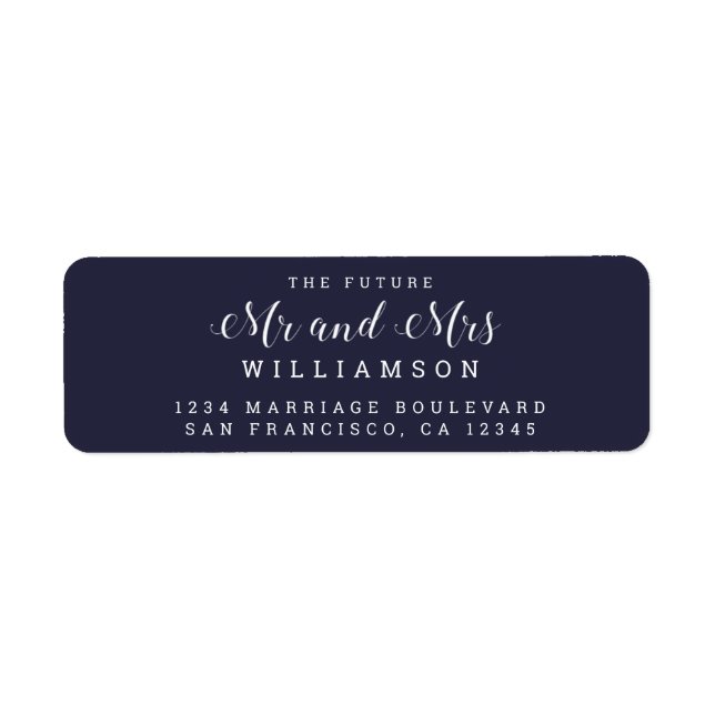 Chic Script Future Mr. Wedding Rücksendeadresse (Vorne)